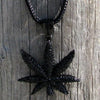 Black Pot Weed Marijuana Leaf 36" Franco Chain