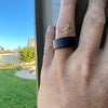 Black Tungsten Carbide Wedding Band Ring Rose Gold Plated Inside 10MM Wide