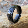 Black Zirconium Sports Car Biker Motorcycle Tire Tread Ring