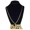 Bling Cartel Pendant Gold Plated Rope Chain Necklace 24"