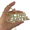 Bling Cartel Pendant Gold Plated Rope Chain Necklace 24"