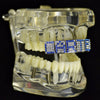 Blue Letters Personalized Iced Flooded Out Teeth Custom Name Grillz