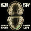 Bottom Left (#21-22-23-23) 925 Silver Four Teeth Grillz with Open Face & Inlay Side Bar Grills