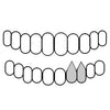 Bottom - Left Hand 925 Sterling Silver Diamond Dust Custom Fangs Grillz Set Double Vampire Teeth