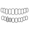 BOTTOM RIGHT HAND 925 Silver Two Side Teeth Open Face Vampire Fangs CZ Double Caps