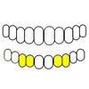 Bottom Right & Left Gold Plated over 925 Silver Double Side Canine Open Face Caps Custom Grillz