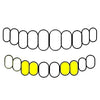 Bottom Right & Left Real 14K Gold Double Side Canine Open Face Caps Custom Grillz