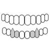 Bottom Set With No Back Bar 925 Sterling Silver Double Vampire Fangs All Open Face Custom Grillz