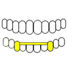 Bottom Teeth Caps W/Front Bar Gold Plated over 925 Sterling Silver Canine Slim Front Bar Custom Grillz