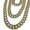 Bubble Chain Diamond Dust Gold Finish Necklace 16MM Thick  (18"-30")