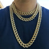 Bubble Chain Diamond Dust Gold Finish Necklace 16MM Thick  (18"-30")