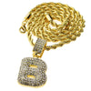 Bubble Letter B Gold Finish Rope Chain Necklace 24"