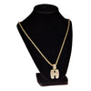 Bubble Letter H Gold Finish Rope Chain Necklace 24"