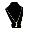 Bubble Letter J Gold Finish Rope Chain Necklace 24"