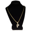 Bubble Letter P Gold Finish Rope Chain Necklace 24"