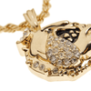 Bulldog Dog Head Gold Finish Rope Chain Necklace 24" 4MM