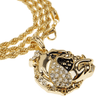 Bulldog Dog Head Gold Finish Rope Chain Necklace 24" 4MM