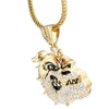 Bulldog Dog Pendant Gold Finish Franco Chain Necklace 36"