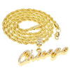 Chicago Gold Finish Rope Chain Necklace 24"