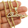 Chicago Gold Finish Rope Chain Necklace 24"