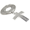 Chunky Cross Silver Tone 36" Franco Chain Necklace