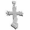 Cross w/Praying Hands Pendant Silver Tone Iced Bling Out CZ 4" in