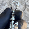 Cross w/Praying Hands Pendant Silver Tone Iced Bling Out CZ 4" in