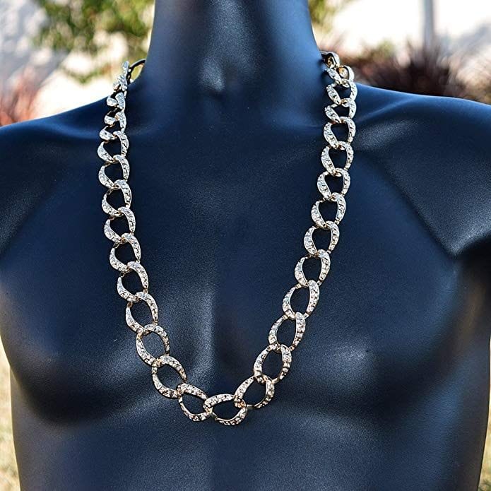 Cuban Chain Big Links Gold Finish Iced Hip Hop Necklace 30