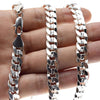 Cuban Curb Chain Silver Tone Chain Necklace 30" x 10MM