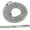 Cuban Curb Chain Silver Tone Chain Necklace 30" x 10MM