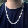 Cuban Curb Link Silver Plated Chain Necklace 10MM 24"