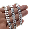 Cuban Curb Link Silver Plated Chain Necklace 10MM 24"