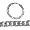 Cuban Curb Link Silver Tone Bracelet 9MM 9" Inch