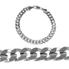 Cuban Curb Link Silver Tone Bracelet 9MM 9" Inch