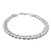 Cuban Curb Link Silver Tone Bracelet 9MM 9" Inch