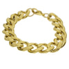 Cuban Link Bracelet Gold Finish over 316L Stainless Steel 14MM 8.5"