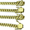 Cuban Link Chain Gold Finish over 925 Sterling Silver Necklace 5MM 18"-24"