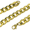 Cuban Link Chain Gold Finish over Stainless Steel 10MM  Necklace 30"