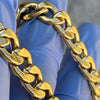 Cuban Link Chain Gold Finish over Stainless Steel 10MM  Necklace 30"