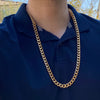 Cuban Link Chain Gold Finish over Stainless Steel 10MM  Necklace 30"