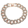 Cuban Link Full Stone Iced Bracelet Rose Gold Finish 8"