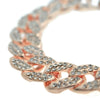 Cuban Link Full Stone Iced Bracelet Rose Gold Finish 8"