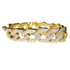 Cuban Link Glitter Bracelet Gold Finish Squared Links