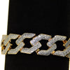 Cuban Link Glitter Bracelet Gold Finish Squared Links