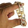 Cuban Link Glitter Bracelet Gold Finish Squared Links