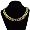 Cuban Link Gold Finish Iced 20" x 15MM Choker Chain Necklace