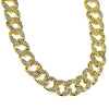 Cuban Link Gold Finish Iced 20" x 15MM Choker Chain Necklace