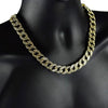 Cuban Link Gold Finish Iced 20" x 15MM Choker Chain Necklace