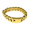 Cuban Link Gold Finish Over Stainless Steel Bracelet 15MM x 8.5"