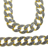 Cuban Link Hip Hop Chain Gold Finish Iced Full Stone Necklace 30"
